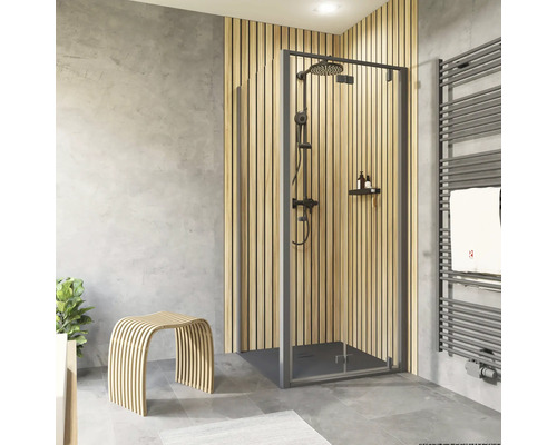Duschtür mit Seitenwand mit Drehfalttür SCHULTE Trend 2.0 90 x 80 cm Profil schwarz Klarglas Seitenwandanschlag links Türanschlag rechts Duschtür mit Seitenwand mit Drehfalttür SCHULTE Trend 2.0 90 x 80 cm Profil schwarz Klarglas Seitenwandanschlag links Türanschlag rechts