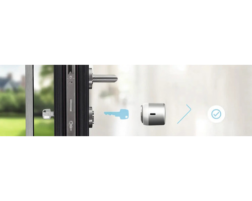 Türschloss mit Schlüssel und elektronischem Schließzylinder