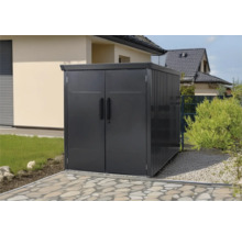 Fahrradgarage WESTMANN Velos 2 ohne Boden 133 x 222 x 151 cm schwarz