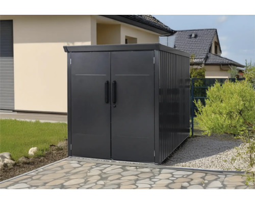 Fahrradgarage WESTMANN Velos 2 ohne Boden 133 x 222 x 151 cm schwarz