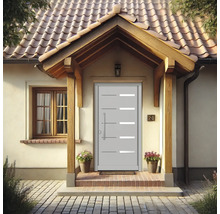 Haustür DW20 Kiefer RAL 9016 verkehrsweiß 1000x2100 mm DIN Links (nach innen öffnend)