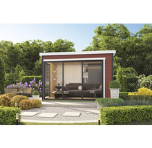 Gartenzimmer mit Sitzgruppe und Bepflanzung im Garten