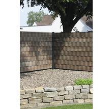 Gartenzaun mit Steingarten und Steinmauer