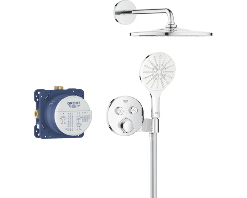 Grohe Rainshower SmartActive Duschsystem mit Kopfbrause, Handbrause und Thermostat