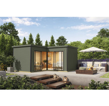 Gartenhaus mit Terrasse und Sitzbereich im Freien