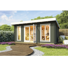 Gartenhaus mit Terrasse, Gartenmöbeln und Einrichtung