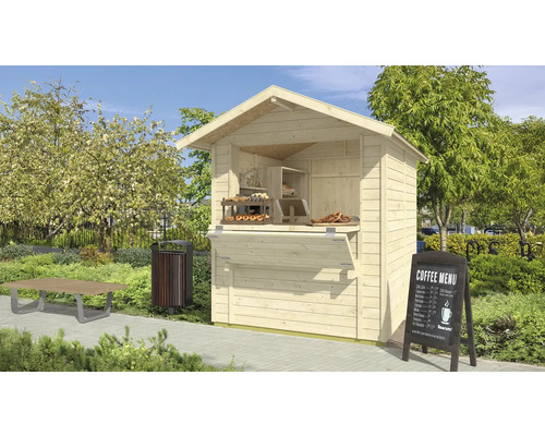 Marktstand weka Mori 4 inkl. Fußboden 195 x 225 cm natur