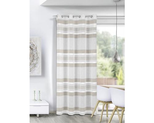 Gardine mit Streifenmuster und Ösenaufhängung