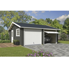 Geräumige Garage mit Seiteneingangstür und Sektionaltor