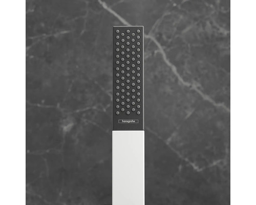 Hansgrohe Handbrause mit rechteckigem Kopf und Brausedüsen