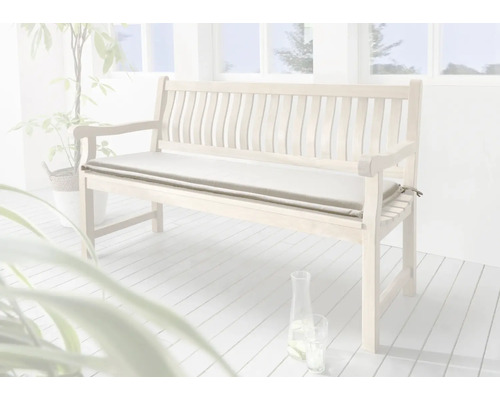 Holzbank mit Polsterauflage für den Garten oder die Terrasse