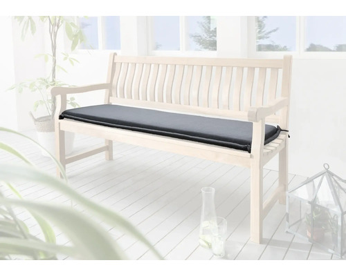 Gartenbank mit grauem Sitzkissen