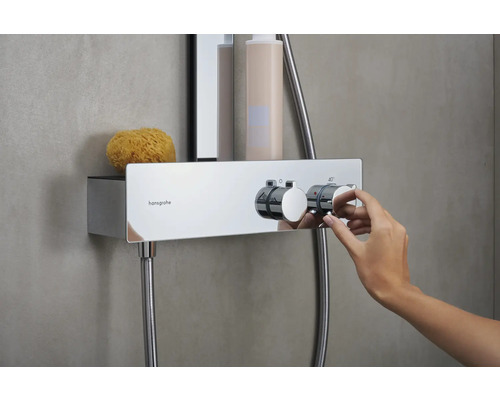 Aufputz-Thermostatarmatur mit Ablage im Badezimmer, Hand bedient Regler