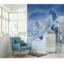 Dekoriertes Zimmer mit Fototapete mit Winterlandschaft