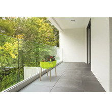 Balkonszene mit einem Pflanztisch mit Gemüse und einer Gießkanne