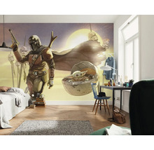 Zimmer mit Star Wars Wandbild mit Mandalorianer und Baby Yoda
