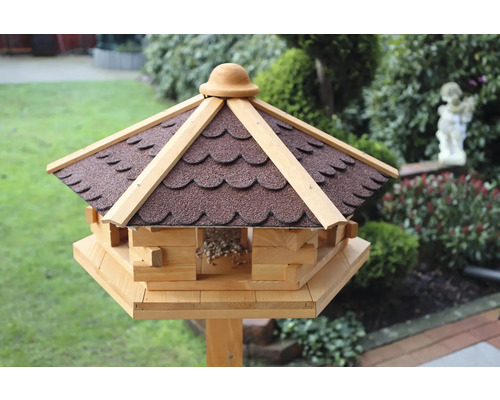 Vogelhaus aus Holz mit Bitumendach für den Garten