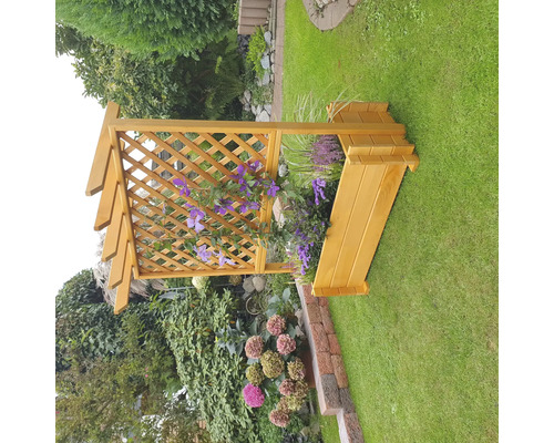 Rankkasten aus Holz mit Pergola 65 x 112 x 139 cm braun