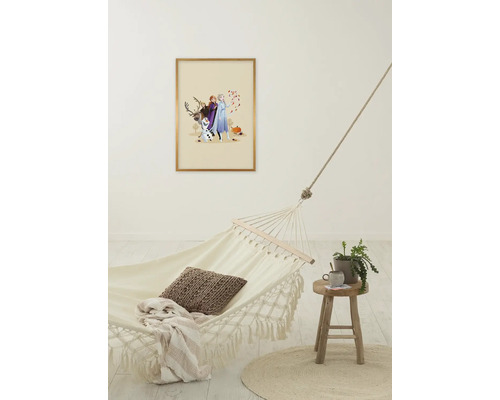 Dekoratives Disney Die Eiskönigin 2 Poster über einer Hängematte im Raum