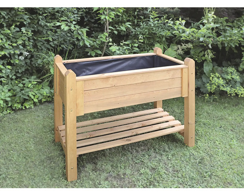 Hochbeet aus Holz mit Ablagefläche