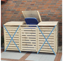 Mülltonnenbox aus Holz für drei Mülltonnen