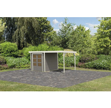 Gartenhaus mit Überdachung im Garten