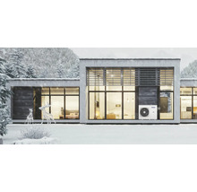Modernes Haus mit Klimaanlage im Winter