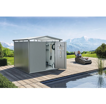 Gartenhaus Biohort Panorama P3 mit Einzeltür, Regal und Dachrinne 273 x 238 cm quarzgrau-metallic