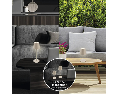 Dekorative Tischleuchte für den Innen- und Außenbereich auf Wohnzimmertisch und Gartentisch