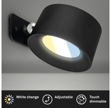 Schwarze Wandleuchte mit verstellbarem Licht und Dimmfunktion
