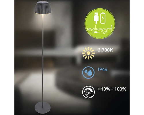 Stehleuchte mit Akku und Produktsiegeln