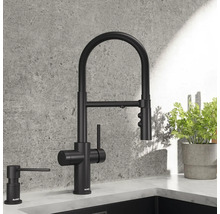 Küchenarmatur mit hohem Auslauf und Seifenspender