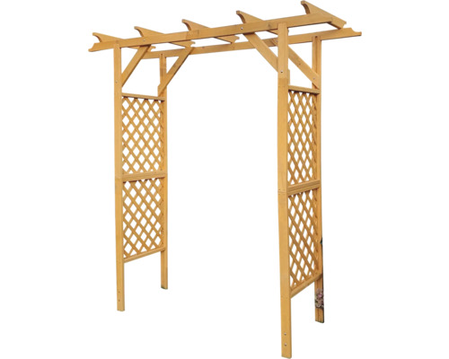 Holzbogen mit Rankgitter für den Garten