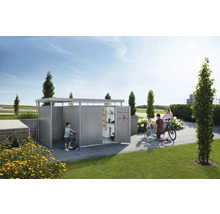 Gartenhaus Biohort HighLine H4 Doppeltür 275 x 275 cm quarzgrau-metallic