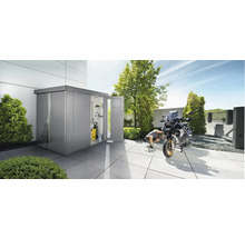 Gerätehaus Biohort Neo 2B Standardtür 236 x 236 cm silber-metallic