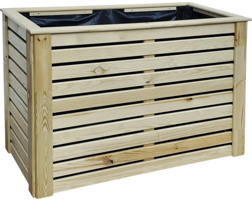 Holzpflanzkasten mit horizontalen Lamellen