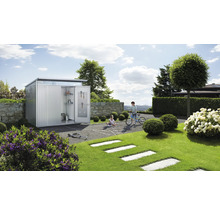 Gartenhaus Biohort AvantGarde Eco A3 Doppeltür 180 x 300 cm silber-metallic