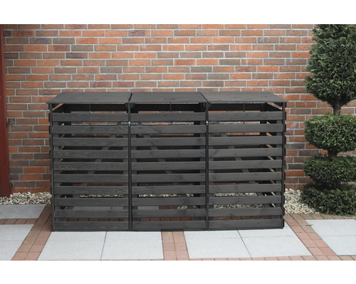 Mülltonnenbox promadino Vario V für 3 Tonnen 219 x 92 x 122 cm anthrazit