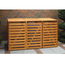 Holz Mülltonnenbox für drei Mülltonnen