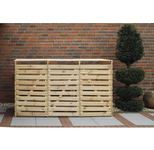 Mülltonnenbox promadino Vario V für 3 Tonnen 219 x 92 x 122 cm natur