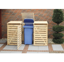 Mülltonnenbox promadino Vario V für 3 Tonnen 219 x 92 x 122 cm natur
