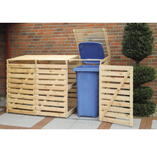 Mülltonnenbox promadino Vario V für 3 Tonnen 219 x 92 x 122 cm natur