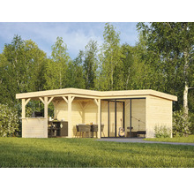 Holzgartenhaus mit Grillbereich, Essbereich und Studio