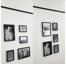 Flexible Fotowand Set schwarz 95 cm 5 Fotos 3x 13x18 cm 2x 20x30 cm