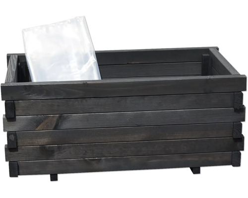 Blumenkasten aus Holz mit Folie