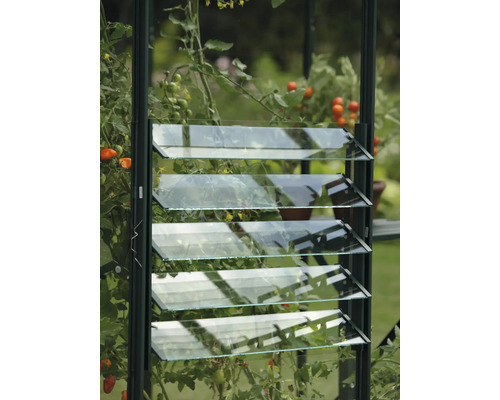 Gewächshausfenster mit Lamellen zur Belüftung