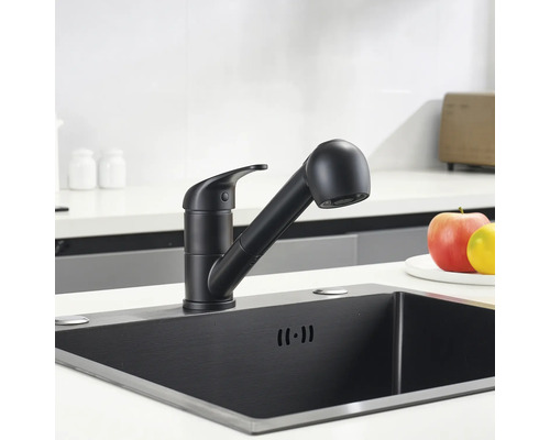 Spültischarmatur in modernem Küchendesign mit herausziehbarer Brause