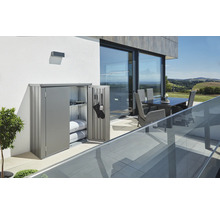 Terrassenschrank Biohort Romeo inkl. 3 Regalsteher und 2 Regalböden feuerverzinkt Gr. M 132 x 57 x 140 cm quarzgrau-metallic