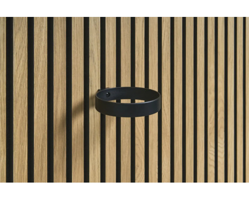 Sonava Function Blumentopfring rund Ø 120 mm Getränkehalter in Schwarz an einer Holzlattenwand
