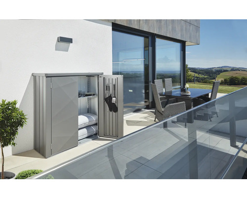 Terrassenschrank Biohort Romeo L High 132 x 87 x 181 cm quarzgrau-metallic Terrassenschrank Biohort Romeo L High 132 x 87 x 181 cm quarzgrau-metallic